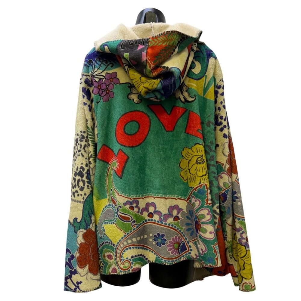 Johnny Was Hooded Cardigan With Multicolor Floral Print Size XL - Picture 2 of 8